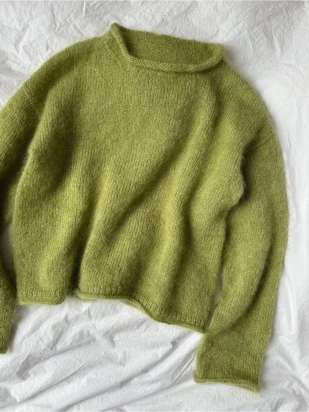 Lime Green Cozy Knit Women's Sweater - Picture 2 of 3